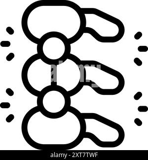 Einfaches Wirbelsäulensymbol, das die Wirbelsäule darstellt, die mit dem Rückgrat verbunden sind Stock Vektor