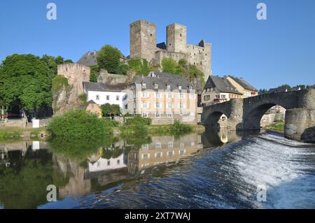 Mittelalterliches Dorf Runkel an der Lahn, Westerwald, Rheinland-Pfalz, Deutschland Stockfoto