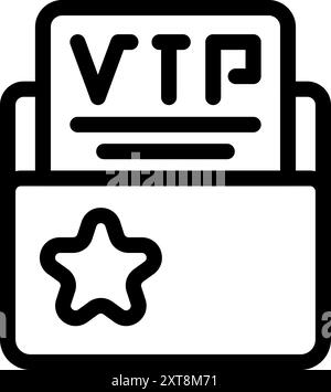 Einfaches Symbol für einen vip-Pass, der Zugang zu exklusiven Services oder Veranstaltungen gewährt Stock Vektor
