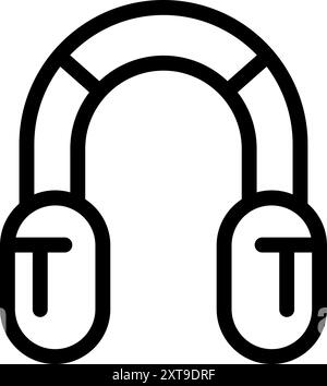 Einfaches Schwarz-weiß-Vektor-Symbol für Kopfhörer mit aktiver Rauschunterdrückung für Web-Design Stock Vektor