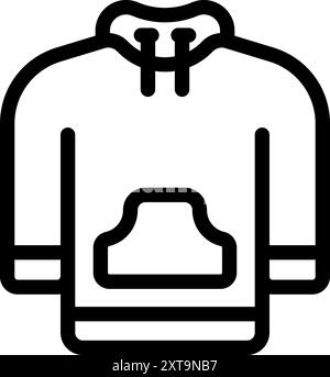 Die schlichte Linie eines Kapuzenpullover zeigt einen lässigen Kleidungsstil Stock Vektor