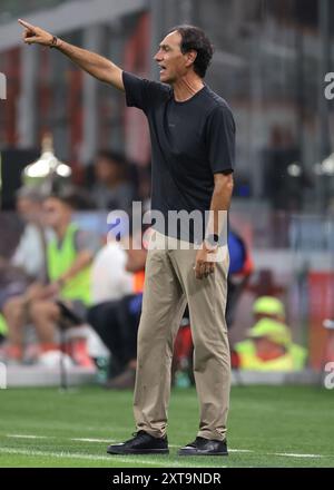 Mailand, Italien. August 2024. Alessandro Nesta AC Monza Cheftrainer reagiert beim Trofeo Silvio Berlusconi Spiel in Giuseppe Meazza, Mailand. Der Bildnachweis sollte lauten: Jonathan Moscrop/Sportimage Credit: Sportimage Ltd/Alamy Live News Stockfoto