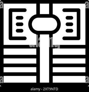 Symbol für Netzwerkspeicher im Serverraum mit Festplatten und Verbindungen zum Speichern von Daten Stock Vektor