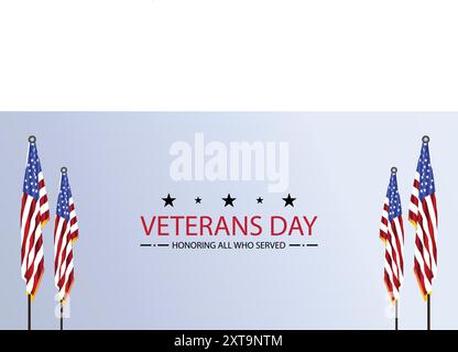 Veterans Day Reflections zu Ehren der Opfer unseres Militärs Stock Vektor