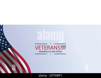 Veterans Day Reflections zu Ehren der Opfer unseres Militärs Stock Vektor