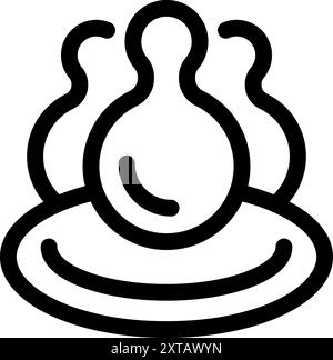 Strichkunstsymbol einer Gruppe von Personen, die auf einer Plattform stehen und Teamarbeit und Einheit darstellen Stock Vektor