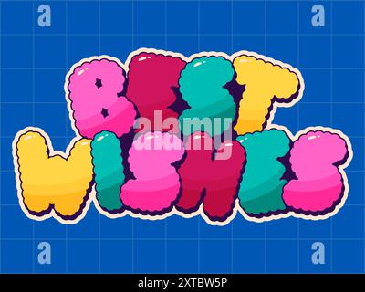 Grooviger weihnachtsnoel-Satz mit besten Wünschen Stock Vektor