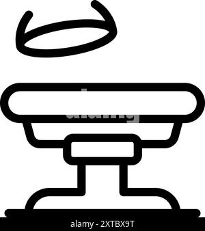 Die medizinische Lampe leuchtet über einem Operationstisch und steht für Chirurgie und medizinische Eingriffe Stock Vektor