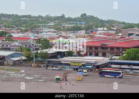 Blick vom Kreuzfahrtschiff Puerto Limón, Limón, Port Limon, Costa Rica, Karibik, Zentralamerika, Provinz Limón, Stockfoto
