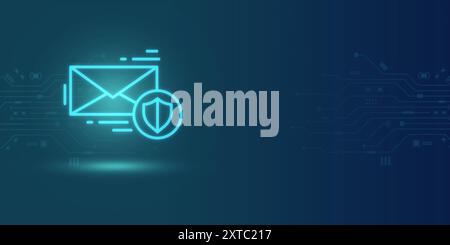 Neue E-Mail-Spam-Benachrichtigung mit Warnung, Cyber-Sicherheit im Internet, Sicherheitsschutz bei Briefen, Junk- und Papierkorb und kompromittiert Stockfoto