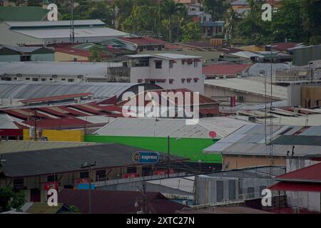 Blick vom Kreuzfahrtschiff Puerto Limón, Limón, Port Limon, Costa Rica, Karibik, Zentralamerika, Provinz Limón, Stockfoto