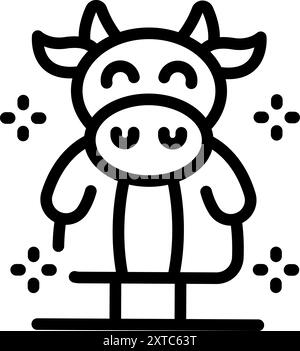 Niedliche Zeichentrickfigur, stehend und lächelnd, ideal für Illustrationen für Kinder Stock Vektor