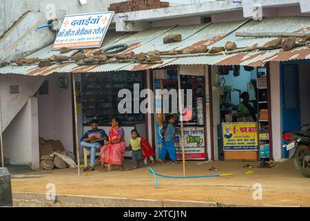 Ländlicher indischer Markt fotografiert im Mai in Madhya Pradesh, Indien Stockfoto