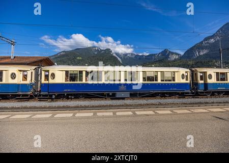 Alpine Classic Pullman Express auf der Route des Glacier Express, Graubünden, Schweiz Stockfoto