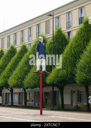 Le Havre, Frankreich - 23. Juli 2022: Eine interessante Kunstskulptur in Le Havre an einem sonnigen Tag Stockfoto