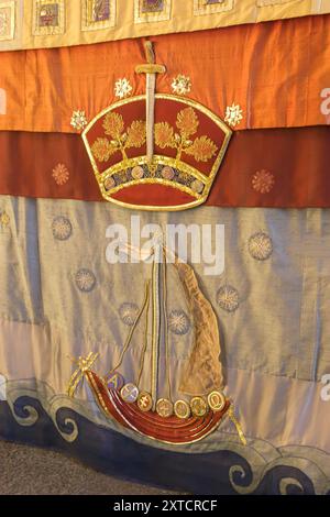 Gesticktes Altartuch in Stirling Castle, Stirlingshire, Schottland Stockfoto