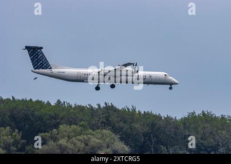 Flugzeuge der Porter Airlines Prop Engine landen am Billy Bishop Airport auf Centre Island, Toronto, Ontario, Kanada Stockfoto