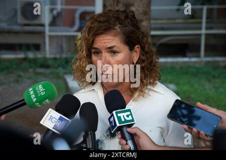 Mailand, Italien. August 2024. Nella foto Valentina Alberta presidente Camera penale MilanoMilano - Italia - Cronaca Mercoled&#xec;, 14 Agosto, 2024 (Foto di Marco Ottico/Lapresse) Pressekonferenz nach Besuch des San Vittore Gefängnisses Mailand, Italien - Nachrichten Mittwoch, 14. August 2024 (Foto von Marco Ottico/Lapresse) Credit: LaPresse/Alamy Live News Stockfoto