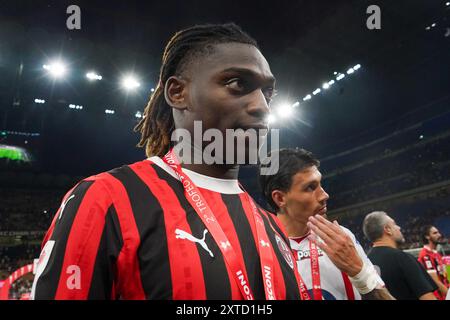 Mailand, Italie. August 2024. Rafael Leao (AC Milan) während des Trofeo Silvio Berlusconi 2024 Fußballspiels zwischen AC Mailand und AC Monza am 13. August 2024 im San Siro Stadion in Mailand, Italien - Foto Morgese-Rossini/DPPI Credit: DPPI Media/Alamy Live News Stockfoto