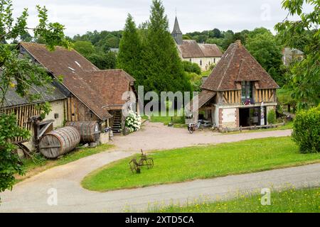 Manoir de Grandouet ein französischer Apfelwein- und Calvados-Bauernhof in der Nähe von Cambremer, Pays d’Auge, Normandie, Frankreich Stockfoto