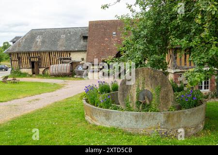 Manoir de Grandouet ein französischer Apfelwein- und Calvados-Bauernhof in der Nähe von Cambremer, Pays d’Auge, Normandie, Frankreich Stockfoto