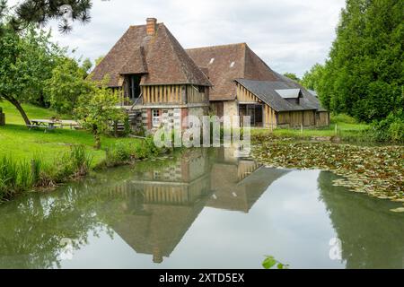 Manoir de Grandouet ein französischer Apfelwein- und Calvados-Bauernhof in der Nähe von Cambremer, Pays d’Auge, Normandie, Frankreich Stockfoto