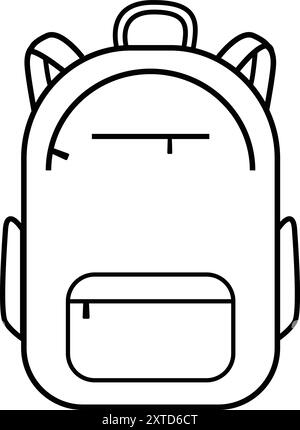 Rucksack Outline icon, Rucksack Travel icon, Reisetasche, Rucksack Outline, Schultasche Stock Vektor