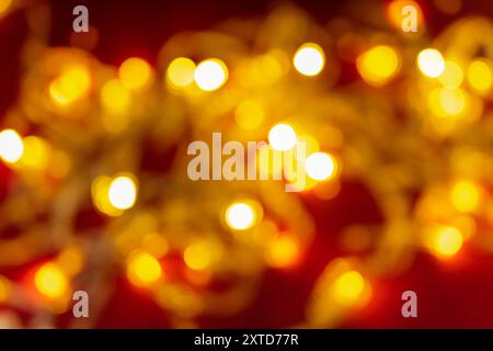 Heller, verschwommener Hintergrund mit festlichem Bokeh. Stockfoto