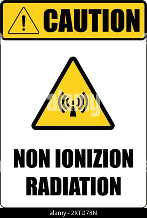 Platine für nicht ionisierende Strahlung ] Symbol, Anzeige der Strahlengefahr, Vorsicht nicht-ionisierende Strahlung, Warnung bei Strahlenexposition, Warnung Hochfrequenz h Stock Vektor