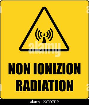 Platine für nicht ionisierende Strahlung ] Symbol, Anzeige der Strahlengefahr, Achtung nicht-ionisierende Strahlung, Warnung vor Strahlenbelastung, Hochfrequenz-Warnung Stock Vektor