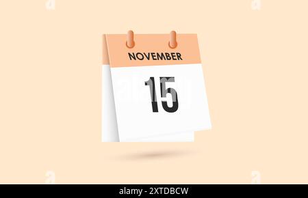 November: Kalender- und Zeitplaner. Erinnerung an das Symbol „Tageskalender“. Vektorabbildung. Stock Vektor