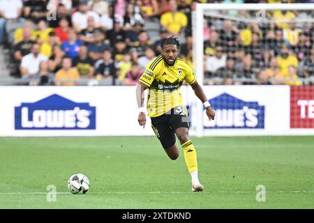 13. August 2024: Der Kolumbus-Crew-Verteidiger Steven Moreira (31) spielt den Ball gegen Inter Miami im Liagues Cup in Columbus, Ohio. Brent Clark/Cal Sport Media Stockfoto