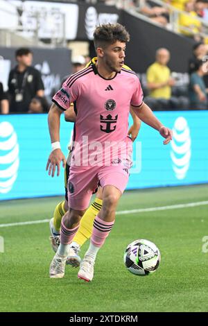 13. August 2024: Inter Miami CF-Verteidiger Noah Allen (32) übernimmt den Ball gegen die Columbus Crew im Liagues Cup in Columbus, Ohio. Brent Clark/Cal Sport Media Stockfoto