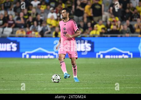 13. August 2024: Inter Miami CF-Mittelfeldspieler Sergio Busquets (5) spielt den Ball gegen die Columbus-Crew im Liagues Cup in Columbus, Ohio. Brent Clark/Cal Sport Media Stockfoto