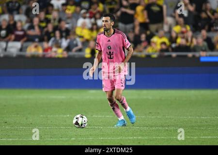 13. August 2024: Inter Miami CF-Mittelfeldspieler Sergio Busquets (5) spielt den Ball gegen die Columbus-Crew im Liagues Cup in Columbus, Ohio. Brent Clark/Cal Sport Media Stockfoto