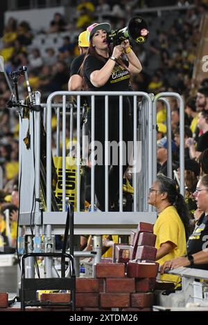 13. August 2024: Die Fans der Columbus Crew bejubeln ihr Team gegen Inter Miami CF im Liagues Cup in Columbus, Ohio. Brent Clark/Cal Sport Media Stockfoto