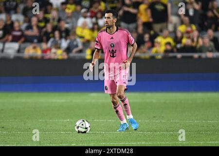 13. August 2024: Inter Miami CF-Mittelfeldspieler Sergio Busquets (5) spielt den Ball gegen die Columbus-Crew im Liagues Cup in Columbus, Ohio. Brent Clark/Cal Sport Media Stockfoto