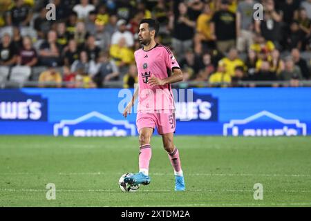 13. August 2024: Inter Miami CF-Mittelfeldspieler Sergio Busquets (5) spielt den Ball gegen die Columbus-Crew im Liagues Cup in Columbus, Ohio. Brent Clark/Cal Sport Media Stockfoto