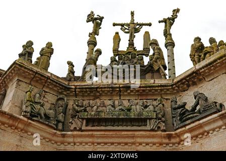 Calvary, Pleyben Parish Close, Finistere, Bretagne, Frankreich, Europa Stockfoto