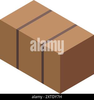 Versiegelte Pappschachtel mit Klebeband auf weißem Hintergrund Stock Vektor