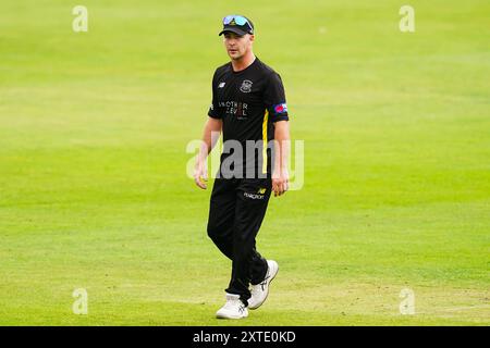 Bristol, Großbritannien, 14. August 2024. Curtis Campher in Gloucestershire während des Metro Bank One-Day Cup-Spiels zwischen Gloucestershire und Leicestershire. Quelle: Robbie Stephenson/Gloucestershire Cricket/Alamy Live News Stockfoto