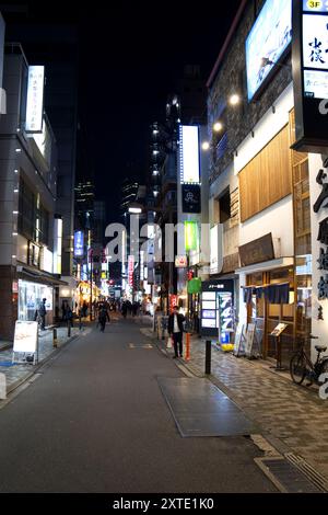 Shimbashi, Tokio bei Nacht Stockfoto