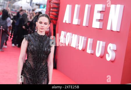 Cailee Spaeny nimmt an der britischen Gala-Vorführung von Alien: Romulus am Cineworld Leicester Square in London Teil. Bilddatum: Mittwoch, 14. August 2024. Stockfoto