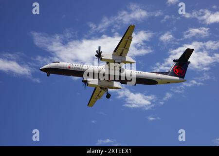 Air Canada Express Bombardier Q400 Dash 8 landet bei Vancouver YVR Stockfoto