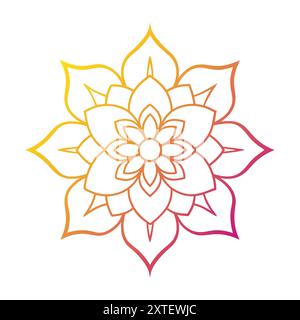 Lotusblume. Handgezeichnete Lotusblume isoliert auf weißem Hintergrund. Lineare Blüten. Vektorabbildung Stock Vektor