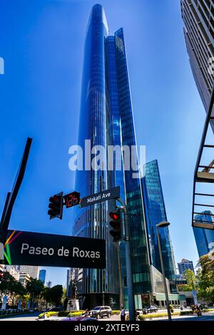 Makati Stadtlandschaft, Gebäude, Architektur und Skyline rund um Ayala Triangle, Manila, Philippinen Stockfoto