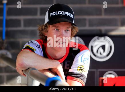 Tate Zischke während des Rowe Motor Oil Premiership Matches zwischen Belle Vue Aces und King's Lynn Stars im National Speedway Stadium, Manchester am Montag, den 12. August 2024. (Foto: Eddie Garvey | MI News) Credit: MI News & Sport /Alamy Live News Stockfoto