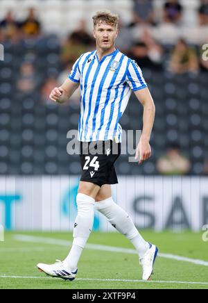 Michael Smith, der am Mittwoch in Sheffield beim Spiel der ersten Runde des Carabao Cup im MKM Stadium in Hull spielte. Bilddatum: Mittwoch, 14. August 2024. Stockfoto