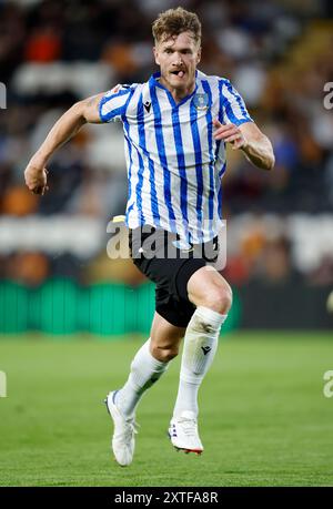 Michael Smith, der am Mittwoch in Sheffield beim Spiel der ersten Runde des Carabao Cup im MKM Stadium in Hull spielte. Bilddatum: Mittwoch, 14. August 2024. Stockfoto