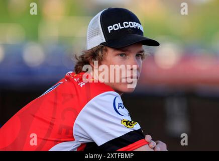 Tate Zischke während des Rowe Motor Oil Premiership Matches zwischen Belle Vue Aces und King's Lynn Stars im National Speedway Stadium, Manchester am Montag, den 12. August 2024. (Foto: Eddie Garvey | MI News) Credit: MI News & Sport /Alamy Live News Stockfoto